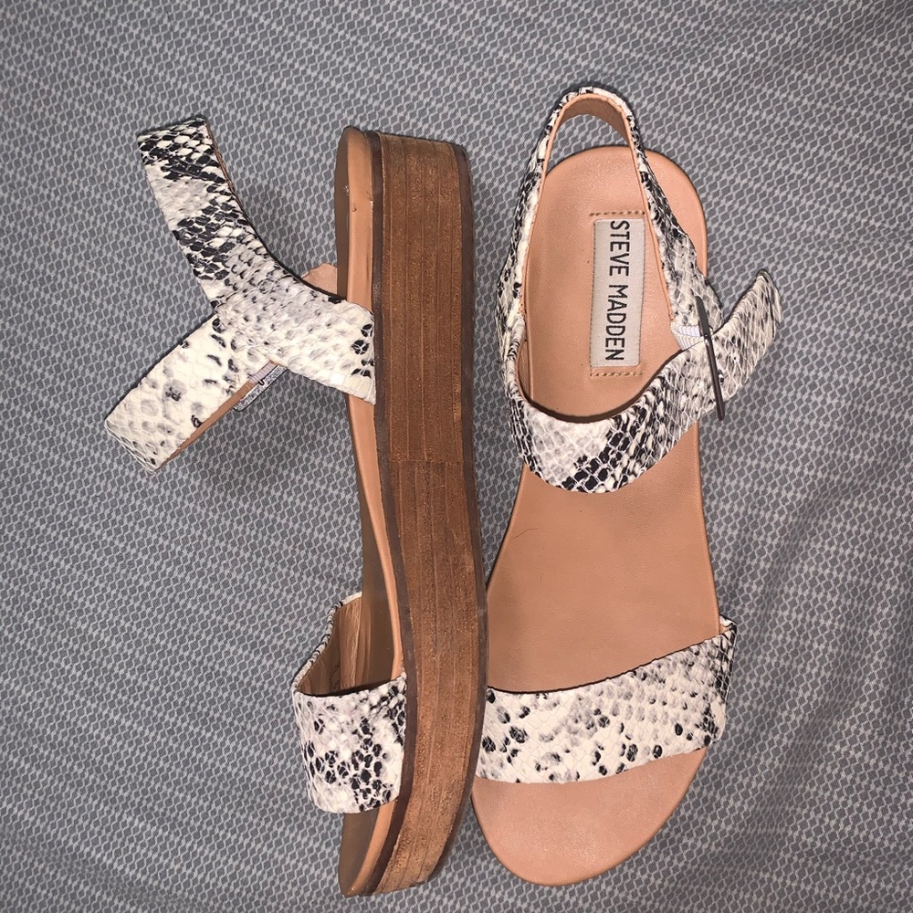 Steve Madden Platform Sandals Snake Skin